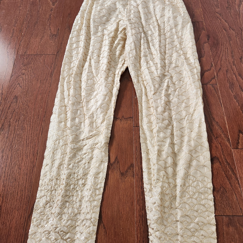 Khaadi Beige Silk Women's Kurta Bottoms With Sequins